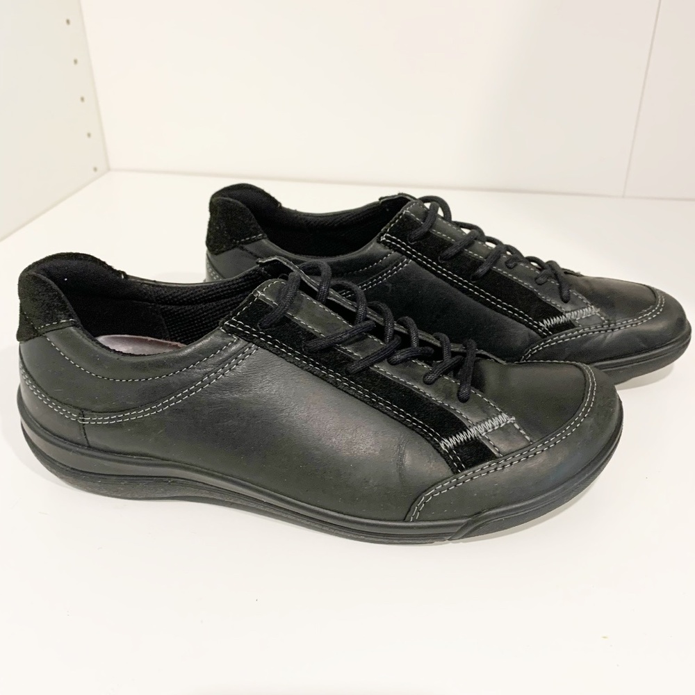 Ecco Black Leather Sneakers Shoes 37 EU / 6-6.5 US